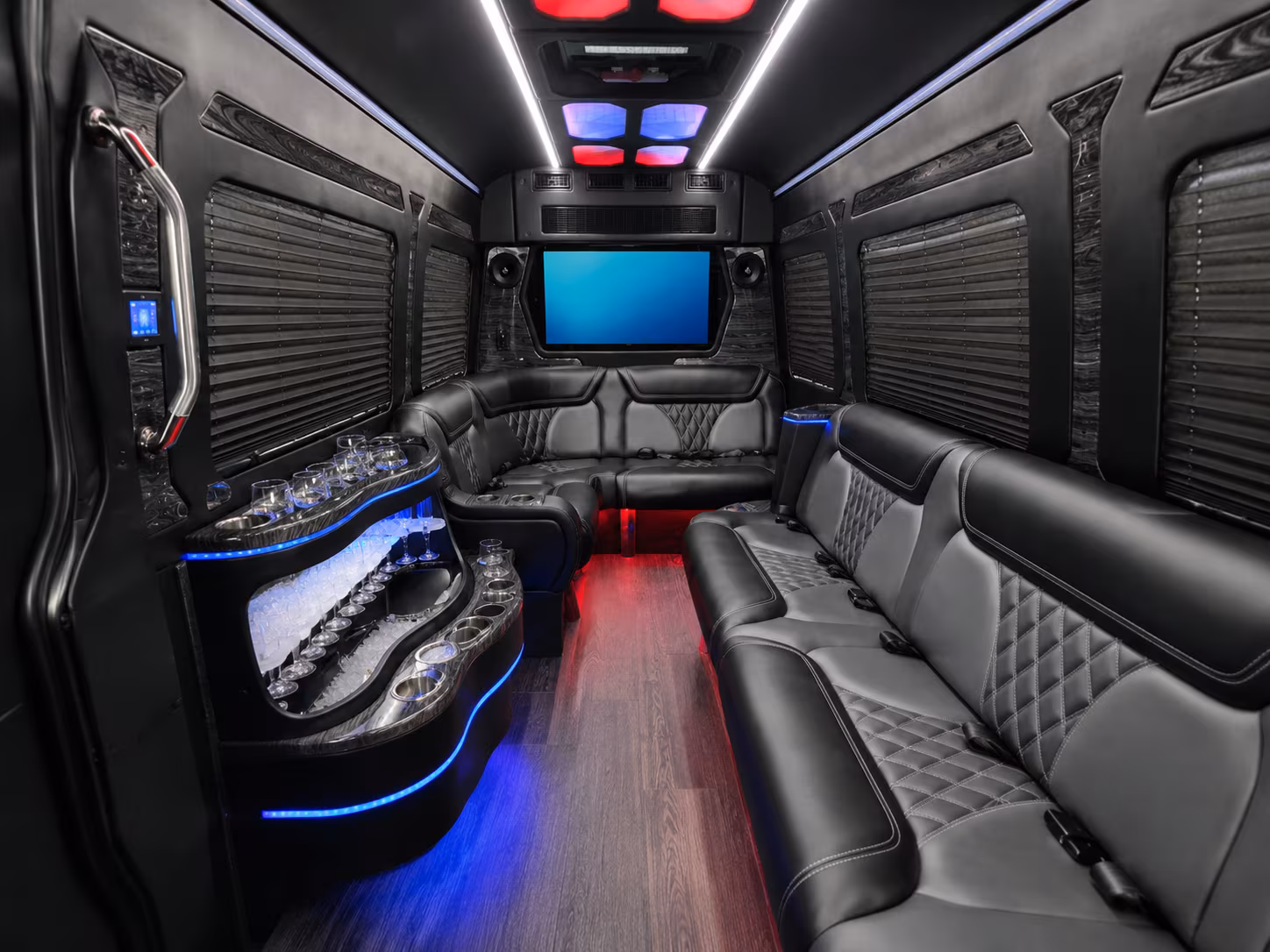 alpharetta 50 passenger party bus inside