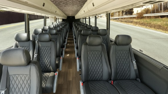 Interior of Charter Bus Company Atlanta's 30 Passenger Minibus in Atlanta
