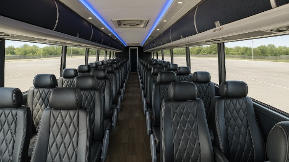 Interior of Charter Bus Company Atlanta's 50 Passenger Charter Bus in Atlanta