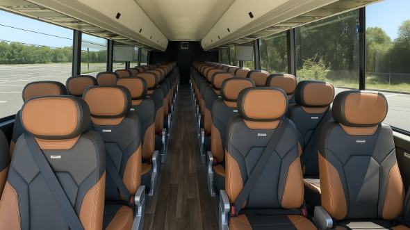 Interior of Charter Bus Company Atlanta's 55 Passenger Charter Bus in Atlanta