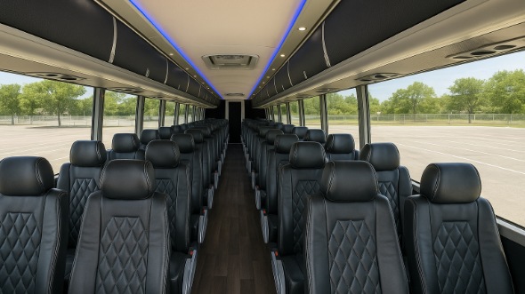 alpharetta 54 passenger charter bus inside