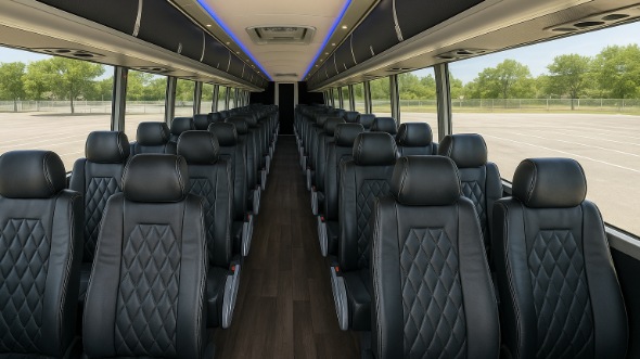 alpharetta 56 passenger charter bus inside