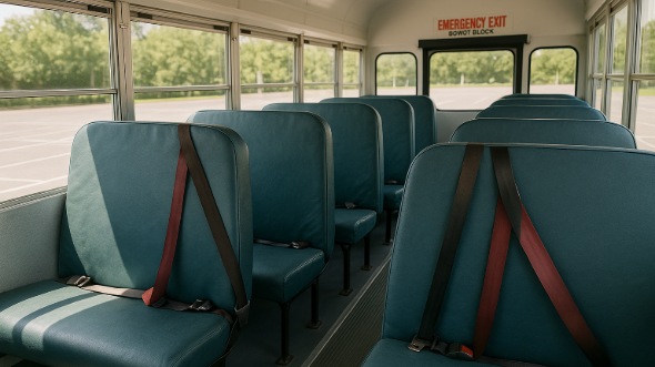 Interior of Charter Bus Company Atlanta's School Bus in Atlanta
