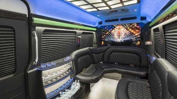 Interior of Charter Bus Company Atlanta's Sprinter Limo in Atlanta