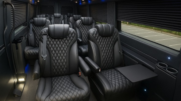Interior of Charter Bus Company Atlanta's Sprinter Van Rental With Driver in Atlanta